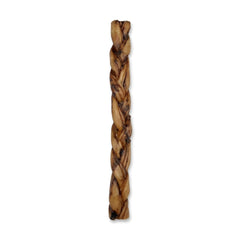 12"- Braided LIVER GLAZED Beef Collagen Stick - Natural