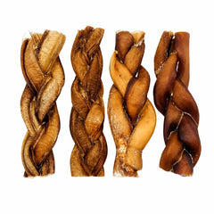 6 inch braided bully stick – standard thickness, low odour, single ingredient dog chew