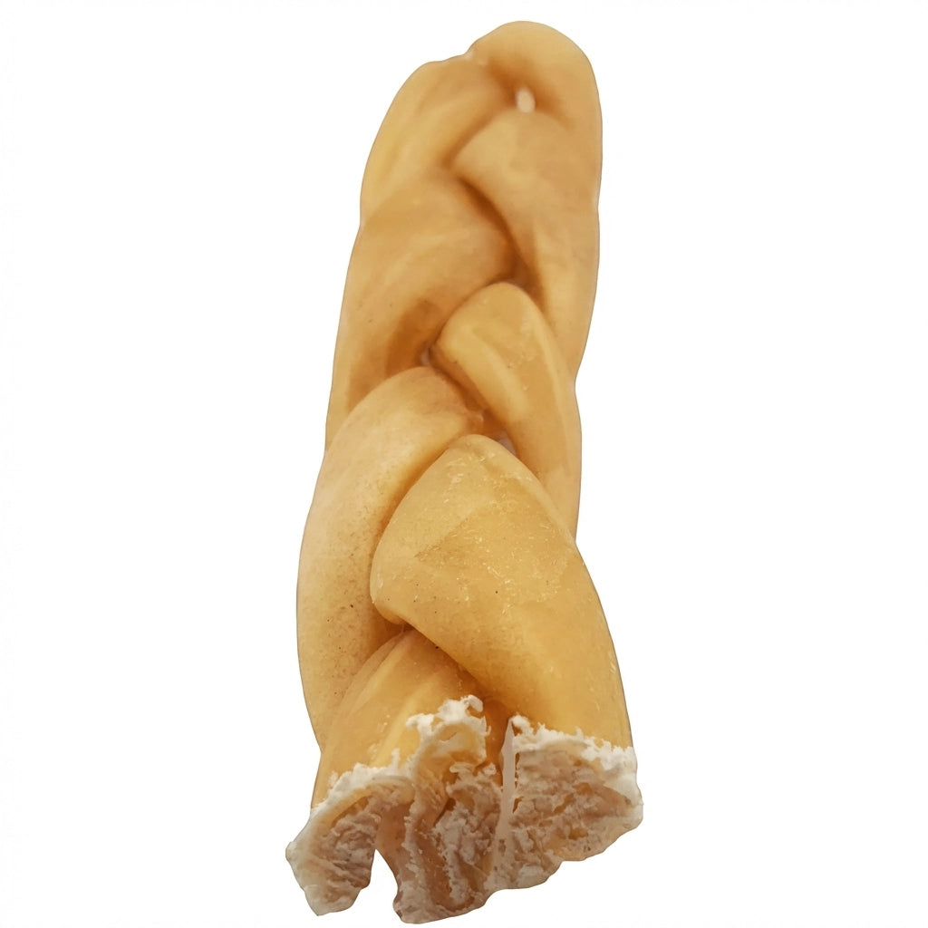 Long lasting braided beef collagen chew stick for dogs made from natural beef collagen
