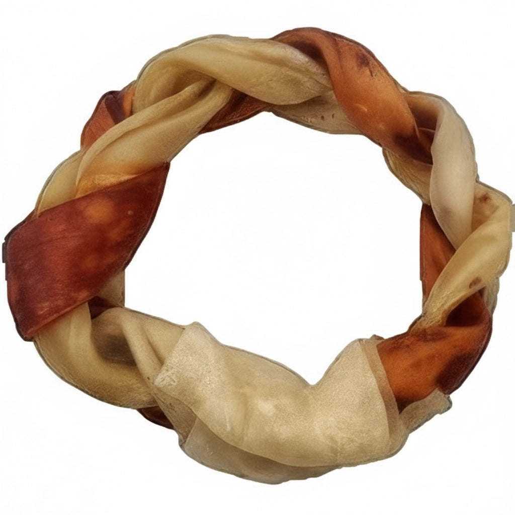 Beef collagen braided ring dog chew – long-lasting rawhide alternative chew
