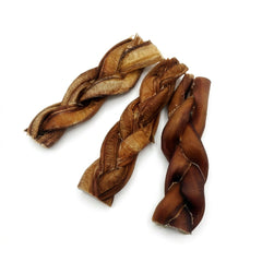 Low odour braided 6 inch bully stick for dogs – long-lasting natural beef chew
