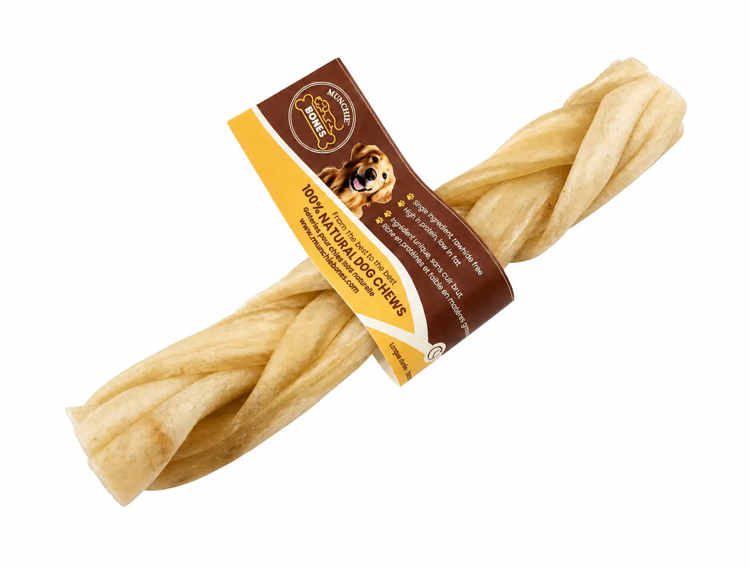 Braided beef collagen stick dog chew - all natural