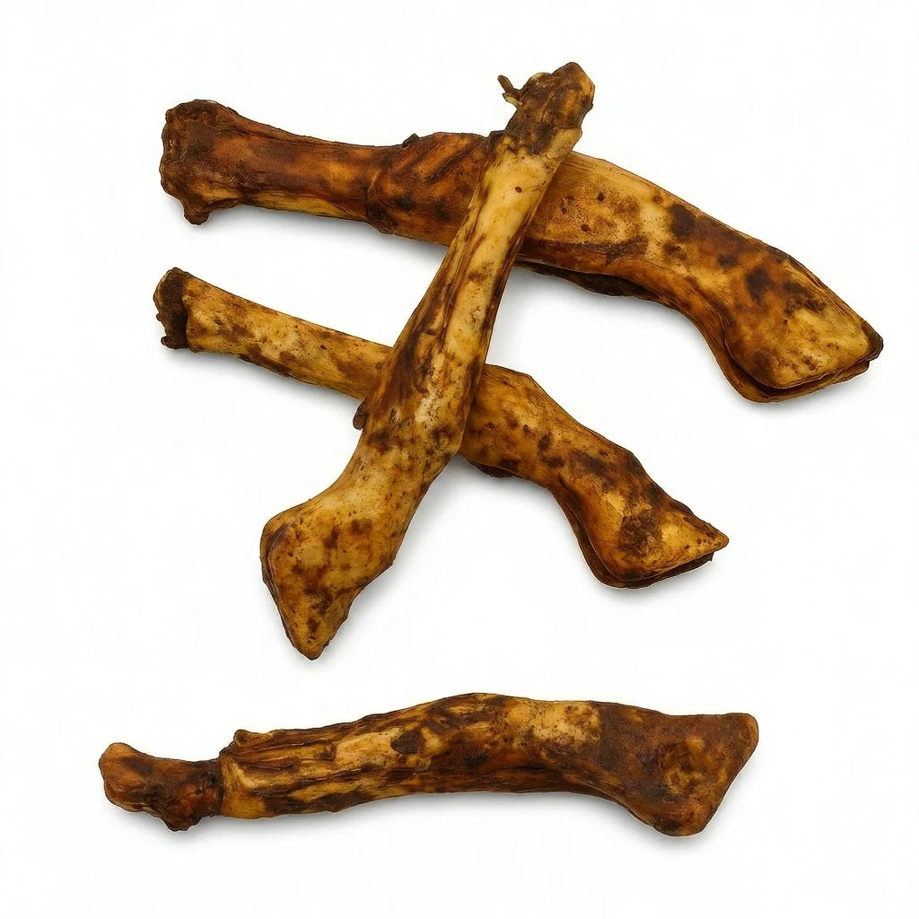Lamb foot (lamb trotter) with liver glaze – rawhide-free chew treat for dogs